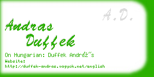 andras duffek business card